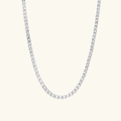 ABBY Klassieke Tennis Ketting | Zilver