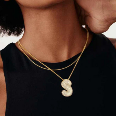 BUBBLE | Initiaal Diamant Ketting