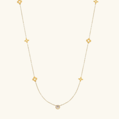 CARRIE Klaver Ketting | Goud