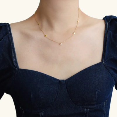 CARRIE Klaver Ketting | Goud